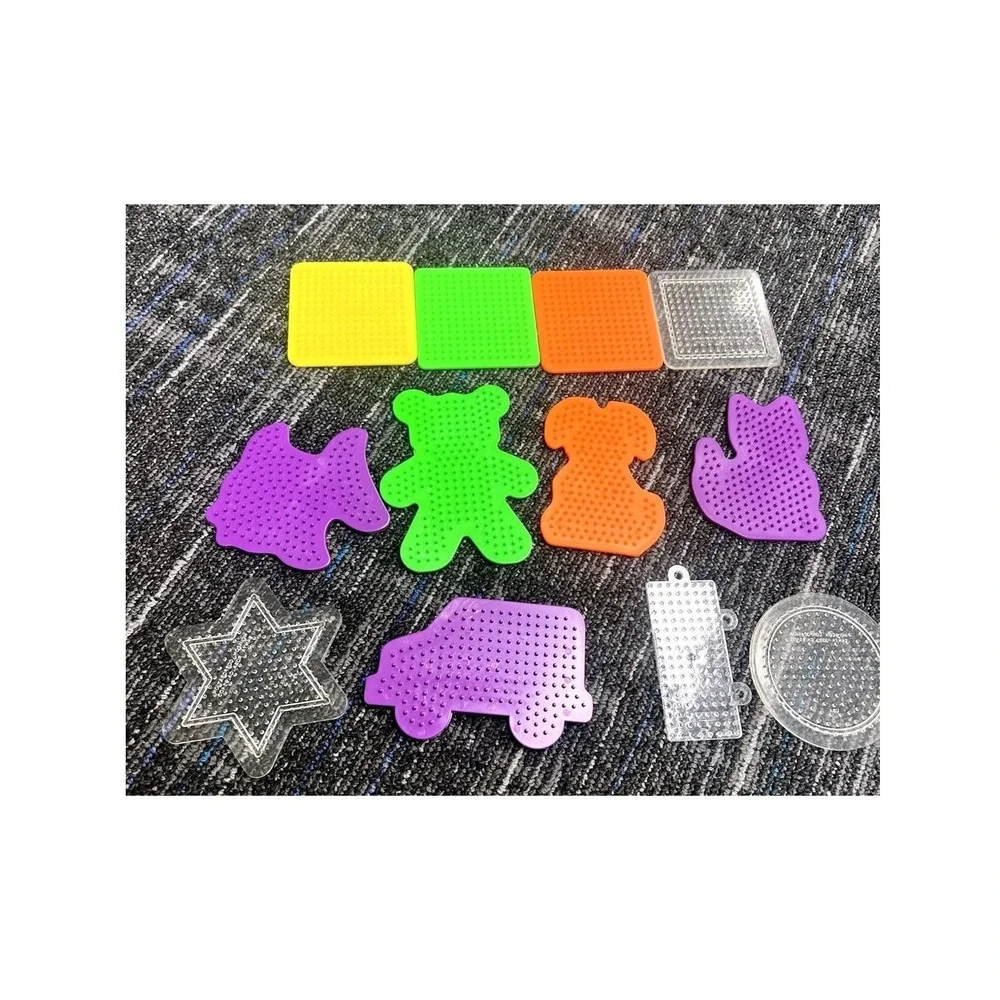 Perler Beads Peg Boards Lot Of 12 And Pattern Sheet For Creating Vehicles  Truck